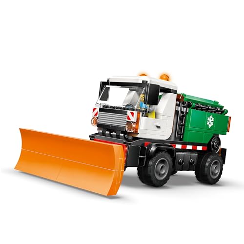 Image of LEGO City Snowplow Truck Toy Vehicle - Model Truck Building Kit with Driver Minifigure - 60490