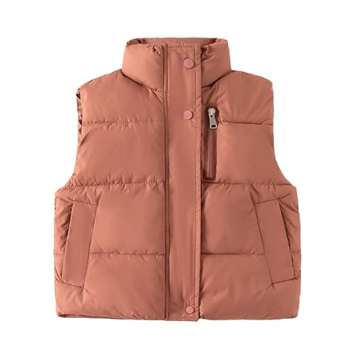 Kids Boys Girls Lightweight Puffer Vest Zipper Sleeveless Jacket Waistcoat Outwear Winter Warm Down (Red, 6-7 Years)
