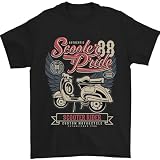 Tejido de punto preencogido Scooter Pride 88 - Camiseta para hombre, 100 % algodón, Negro, S