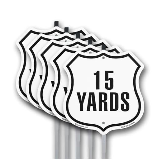5 Pack Distance Marker Signs for Golf