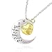 Grandma Half Moon and Heart Pendant Necklace