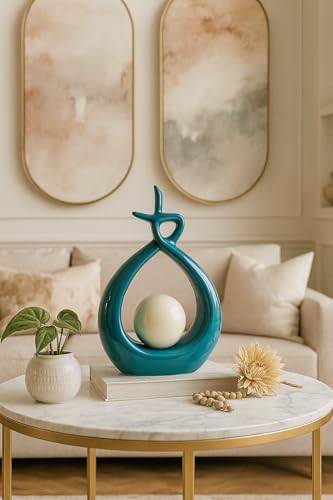 Image of Xtore Beautiful Ceramic Spiral Design Statue for Home Decoration (Pack of 1, Sky)