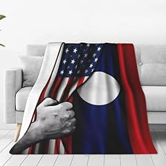 Usa America Flag and Laos Flag