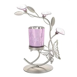 Gallery of Light 10016360 Pink Butterfly Candleholder, No Size, Multicolor