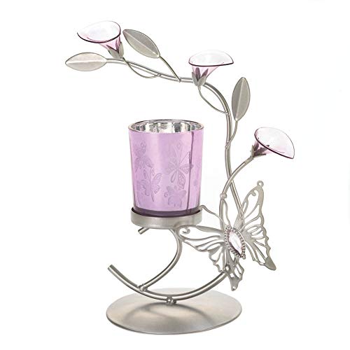 Gallery of Light 10016360 Pink Butterfly Candleholder, No Size, Multicolor