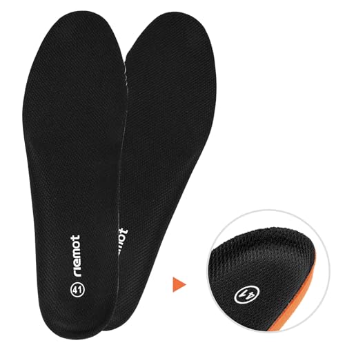 Image of riemot Men /Women Soft and Comfortable Memory Foam Insoles,Replacement Shoe Inserts for Sports Shoes,Walking Shoes,Cushioning Insole,Breathable Sole Inserts Black Women 8 /EU39