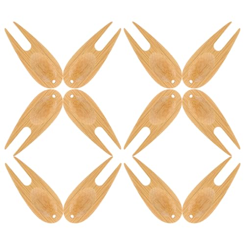 PENIKOKO 15個 竹製ゴルフグリーンフォーク ポータブルディボット修理ツール 小型軽量 整理用グラウンドアクセサリー 父の日 に