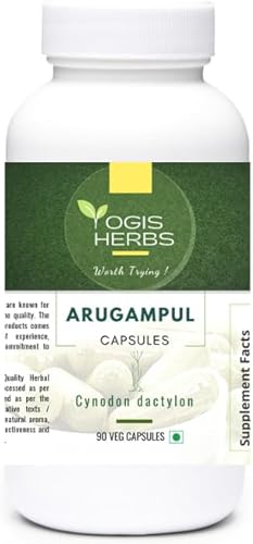 YOGIS HERBS Arugampul Capsules (Cynodon dactylonBermuda Grass)  90 Veg Capsules