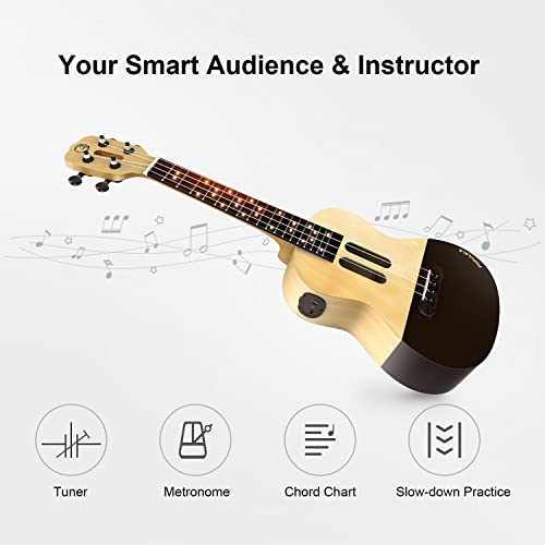 Populele U1 Concert ukulele de 23 pouces ukulélé, APPLICATION intelligente, ukulélé Trousse pour Débutants, Touche 72… - Les Beatles, Paul McCartney, John Lennon, RIngo Starr, George Harrison Populele U1 Concert ukulele de 23 pouces ukulélé, APPLICATION intelligente, ukulélé Trousse pour Débutants, Touche 72… – Image 7