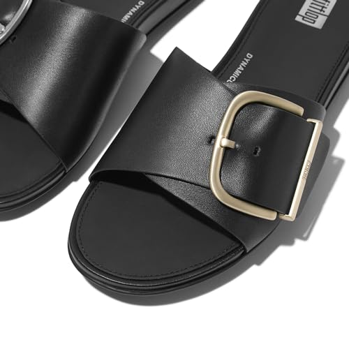 Image of FitFlop Gracie Maxi-Buckle Leather Slides
