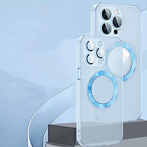 Funda de teléfono magnética de carga inalámbrica para iPhone 13 azul