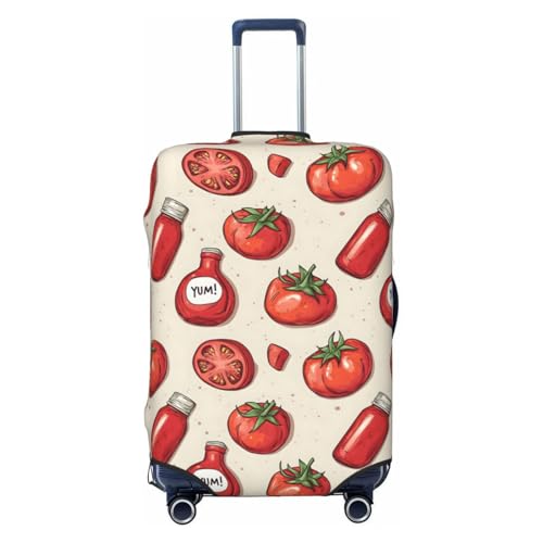 Tomato Ketchup Red Print Travel Luggage Covers, Washable Suitcase Covers Protector for Luggage 18-32 Inch High Elasticity