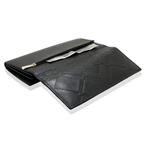 Image of Wenz Genuine Leather Wallets for Women Ladies Purse Handbag Clutch Bags-RLCB-1 (Black)
