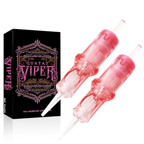20pcs/Box Pink QUATAT VIPER PMU SMP Sharp Durable Consistent Long Tip Tattoo Needles Permanent Makeup Cartridge (SL0.25/3RLLT)