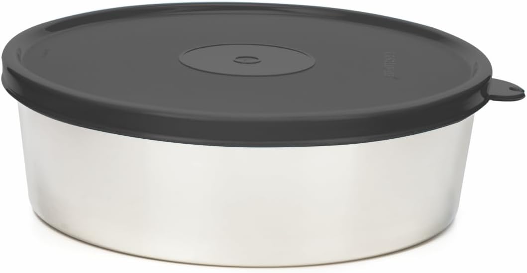 Signoraware Steel Papad and Chapati Box 1750ml, Black