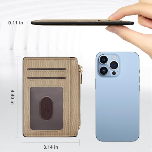 Image of Tipmile Mens RFID Wallet, Small Slim Business Credit Card Holder, Mens Gift | Mini Tiny Cute ID Case, Minimalist Zipper Pocket Wallet, Thin Coin Purse, Fathers Gift