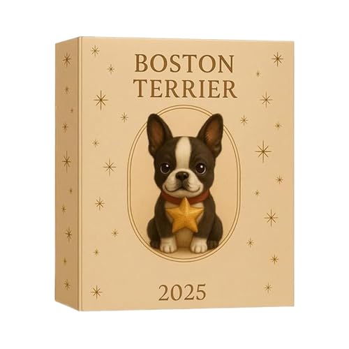 ボストンテリア アドベント、24日間2Dアクリルペンダントセット、かわいいクリスマスカレンダーオーナメント、軽量デザインで簡単に吊り下げられ、感謝祭、休日、誕生日、オフィス、車、自宅、教室に最適