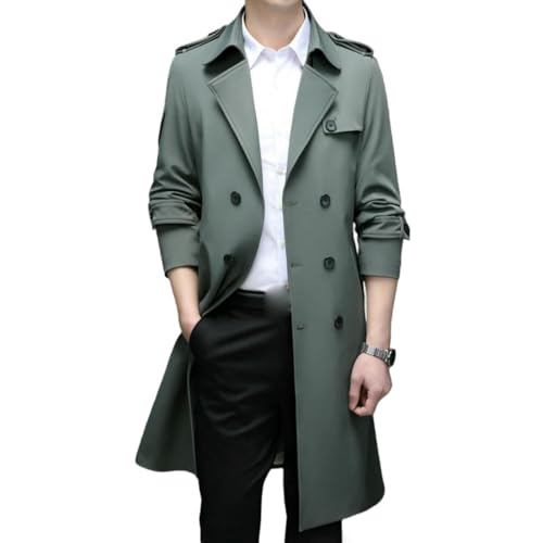 Trench long hommes pour rester élégant en automne coupe affaires décontractée revers EN8 S