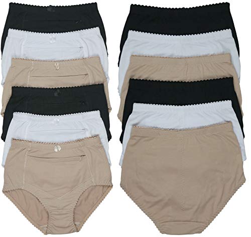 ToBeInStyle Women's High Waisted Zippered Front Pocket Basic Girdle Panties Briefs3