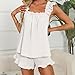 Women Ruffle Pajamas Sets 2 Piece Outfits Babydoll Tank Top and Shorts Sleepwear Set Y2k Loungewear Set (White, M)