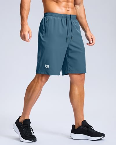 Image of G Gradual Men's Athletic Running Shorts with Zipper Pockets Quick Dry 7 inch / 5 inch / 9 inch Workout Gym Shorts for Basketball Hiking