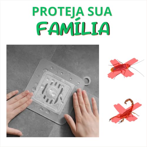 Protetor De Ralo 12x12cm Insetos Anti Odor Tampa Mau Cheiro Barata Tapa - LOJA DO MAICON
