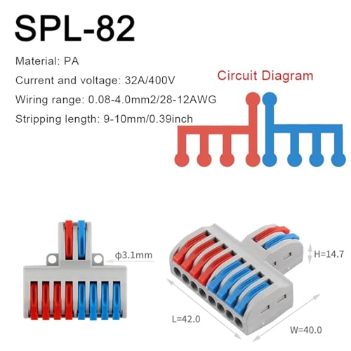 Divisor universal SPL82 con conector de cableado rápido para solucionar fallos eléctricos 2