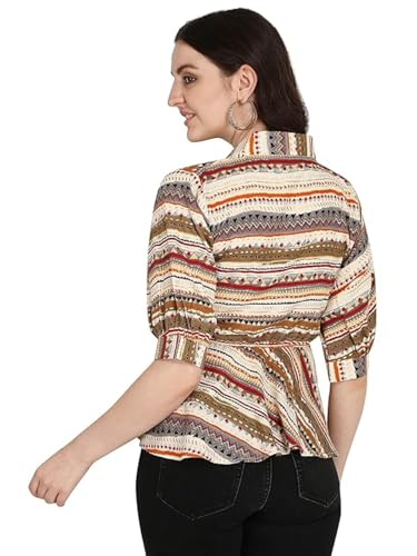 Image of OM SAI LATEST CREATION Women Solid Western Top with Half Sleeves for Office Wear, Casual Wear, Top for Women.