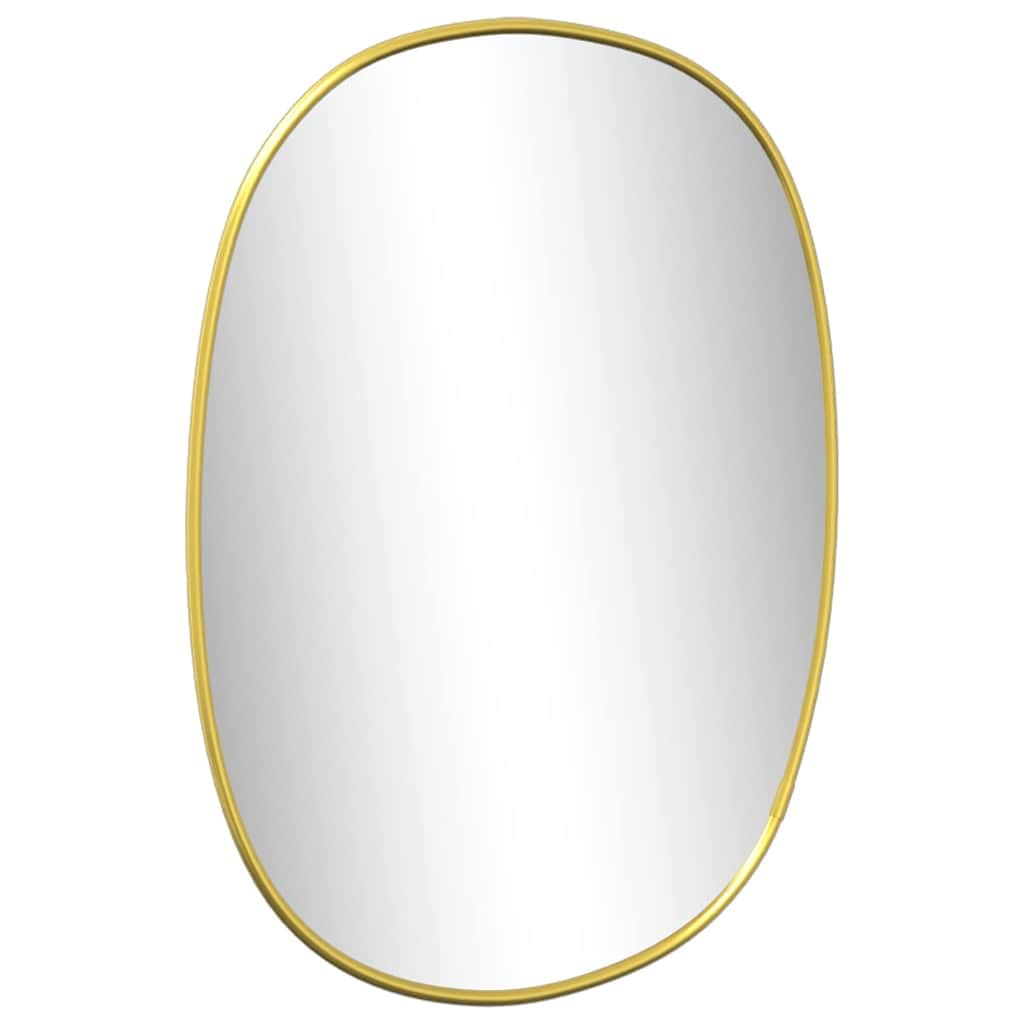 Wandspiegel Golden 30x25 cm mit PVC-Rahmen, Glasspiegel für Bad, Schlafzimmer, Flur und Wohnzimmer, dekoratives Styling-Accessoire, klarer Standspiegel für Kosmetik und Rasur