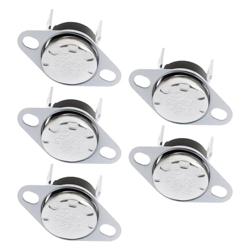 YINETTECH 5 termostatos KSD301 de 50 °C, 10 A, 250 VCA, normalmente cerrado, interruptor de termostato de reinicio automático, 20,6 x 31,8 mm, para microondas, cafeteras y cocinas de velocidad
