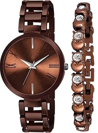 R1o A Branded Watch Different Dial Black-Blue-Rosegold-Gold_Brown Stainless Steel Silver Band Watch for Women Watch for Girls
