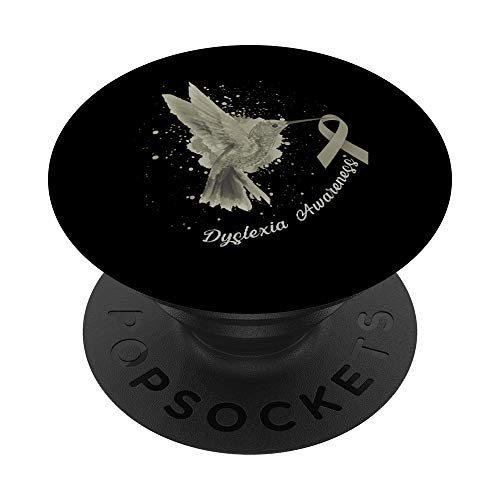 Regalo de colibrí de girasol de conciencia sobre la dislexia PopSockets PopGrip Intercambiable