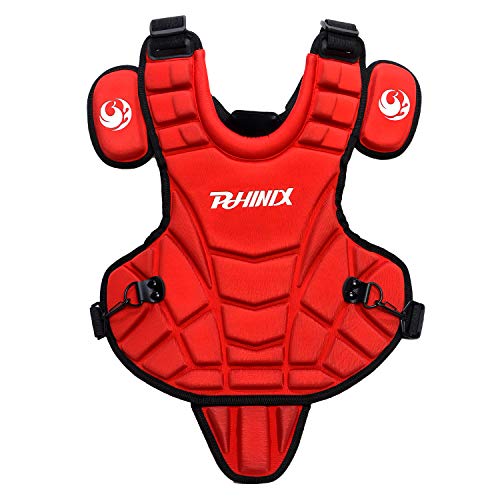 PHINIX Catcher Chest Protector and Leg Guards,Recommended for Ages 6-9 (Red)