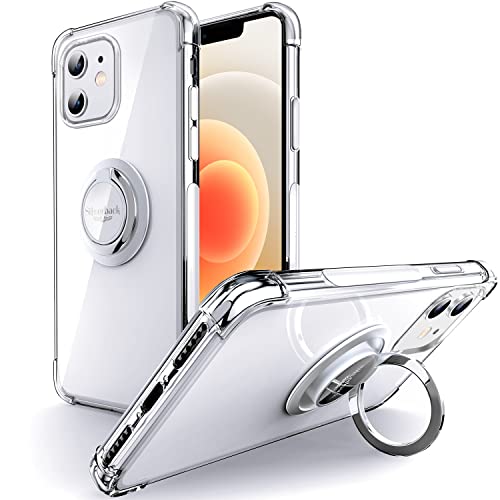Silverback Designed For Iphone 12 Mini Case Clear With Ring Kickstand, Protective Soft Tpu Shock -Absorbing Bumper Shockproof Phone Case For Apple Iphone 12 Mini 5.4 Inch -Clear #TOP29