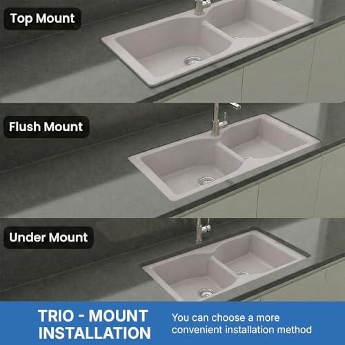 Image of JAYKO Quartz Acrylic Kitchen Sink for Modular Kitchen | Granite Finish, Scratch & Heat Resistant | Easy to Clean & Stylish Sink for Home (RA, 40x20in)