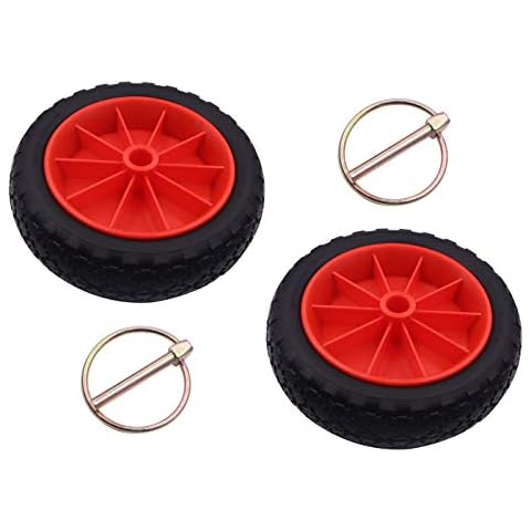 METER STAR 2 x 25,4 cm Kajak-Wagen-Räder, pannensicheres Reifenrad für Kajak, Kanu, Trolley, Ersatzreifen, Durchmesser zentrale Achse 2,3 cm, Vollgummi Cover