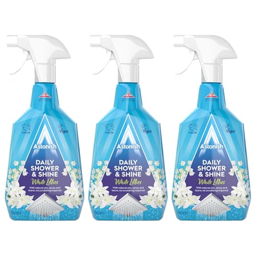 Astonish Daily Shower and Shine Vegan and Cruelty-free Shower Spray White Lilies 3 x 750ml