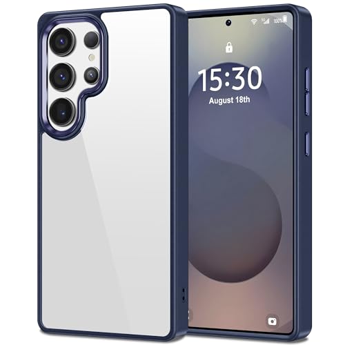 Image of HOOMIL Case for Samsung Galaxy S25 Ultra 6.9-Inch, Non-Yellowing, Drop Protection, Anti-Scratch Transparent Hard Back Phone Cover - Blue