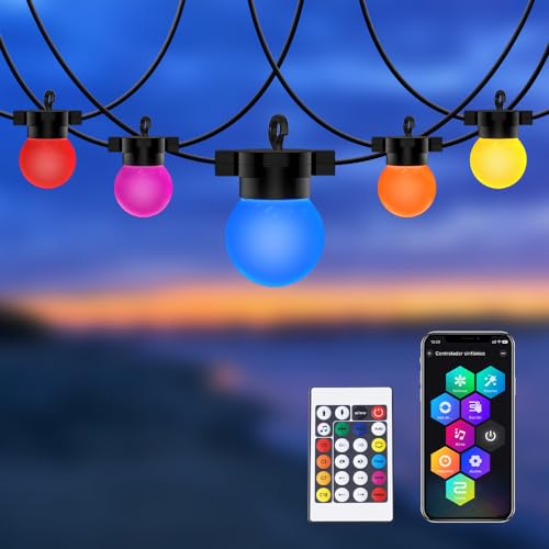 Esferas, Home Improvement Cadena de Luces Inteligentes de Color, 7M 20LED Luces Decorativas Exterior, Color de Bombilla Cambiable y Modo de Luz con SurpLife, Impermeable para...