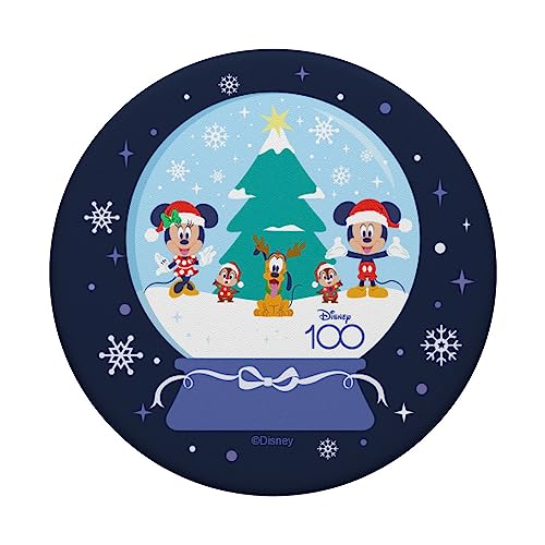 Disney 100 Mickey Minnie Chip Dale Pluto Christmas SnowGlobe PopSockets Swappable PopGrip, Black - Image 3