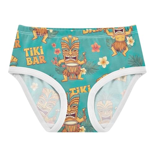 Cotton Toddler Girls Underwear Cartoon Yellow Tiki Masks Floral Panties Little Girl Designer Briefs Girls Undies 2t