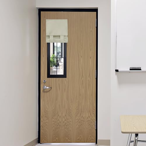 RYB Home Door Curtains for Small Windows, Full Privacy Protect Room Darkening Sides Drapes for Classroom Door Window Kitchen, 1 Panel, Light Beige W12 x L30