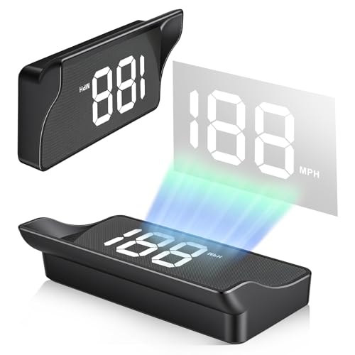 SINGARO Heads up Display for Cars, USB Plug Digital GPS HUD Speedometer with HD Large Font, Universal Mile HUD Head up Speed Displays, Car Interior Accessories for Women and Man(White)