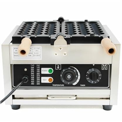 1500W Edelstahl Waffelbissen Kommerzielle Bubble Waffeleisen Waffelball Maker Antihaftbeschichtung 50~300℃ – Bild 8