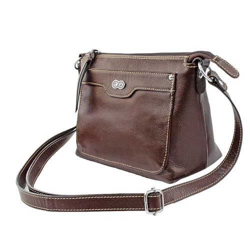Bolsa Transversal PARMA em Couro Galvani (Café)