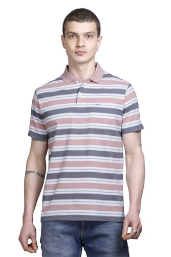 Image of GODFREY Men Cotton Regular Fit Short Sleeves Collar T-Shirts Size - Large (L / 40), Multi