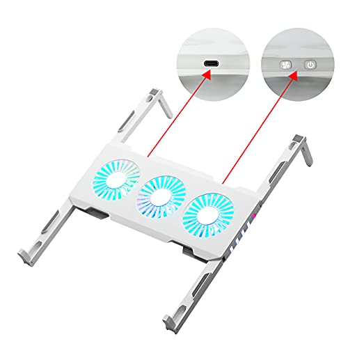 Aizami-Laptop-Cooling-Pad-for-Desk-3-Cooling-Fans-RGB-Foldable-Ergonomic-Stands-Laptop-Cooling-Stand-Suitable-for-11-157-Laptop-Laptop-Fan-Cooling-Pad-for-Home-Office-Work