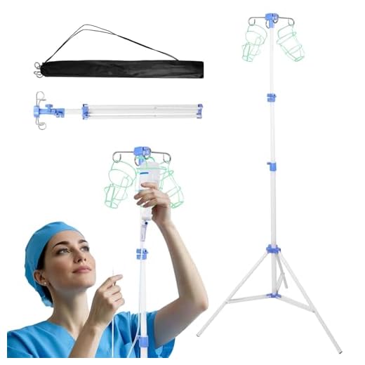 Foldable Height Adjustable IV Stand
