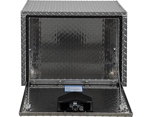 Image of Buyers Products 1705100 Diamond Tread Aluminum Underbody Truck Tool Box, 18 x 18 x 24, Made in USA, .100 in. Thick, Corrosion Resistant, Locking Compression Latch, Secure Storage for Work Trucks