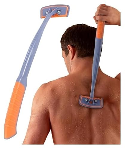 BroShaver 3.0 DIY Back & Body Hair Trimmer with 5 Blades - Wet or Dry Shaving for Men | Razor with Split Handle and Ergonomic Handle